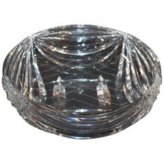 1950s Val Saint Lambert Clear Crystal Center Bowl