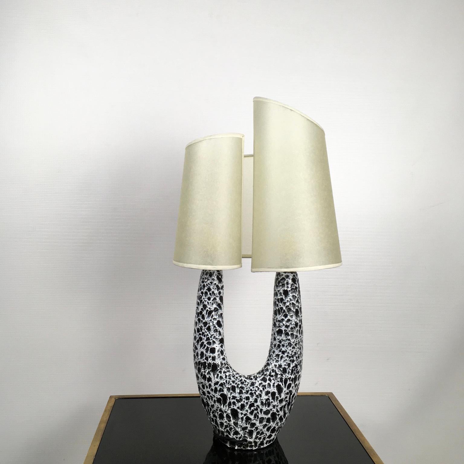 Vallauris-Tischlampe aus Keramik von Le Vaucour, 1950er Jahre im Angebot 2