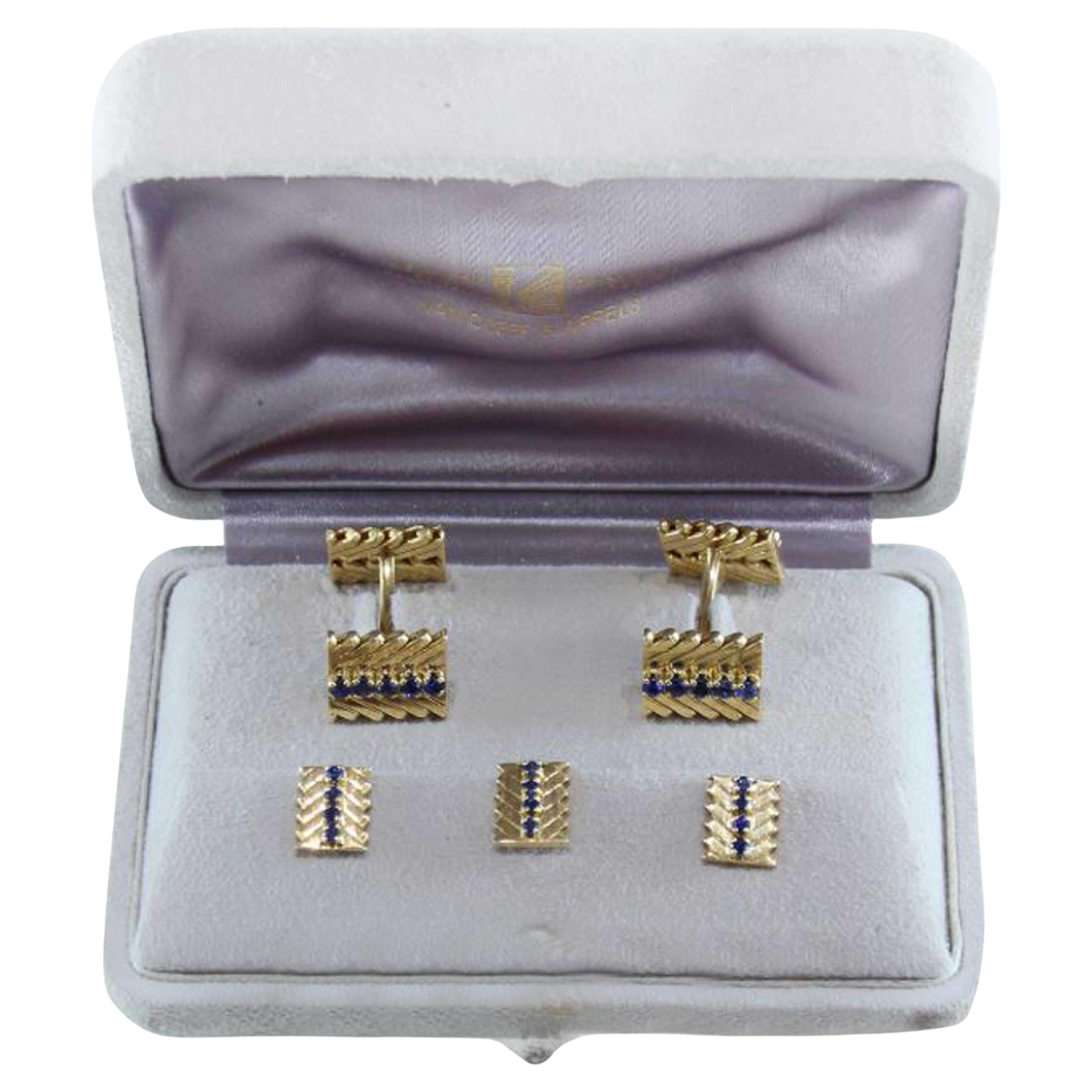 1950er Jahre Van Cleef & Arpels Saphir-Gold-Kleidset