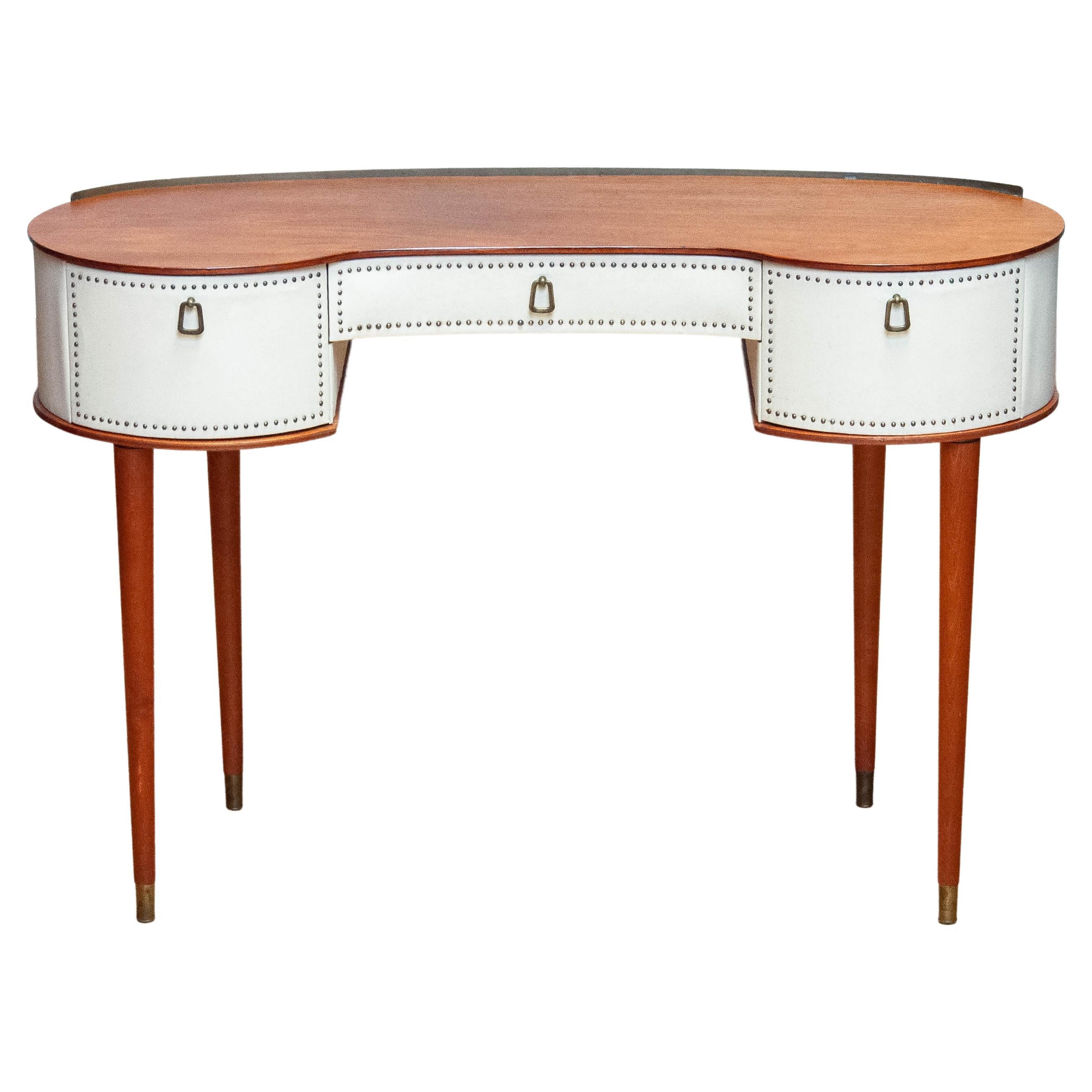 1950s Vanity Dressing Table Designed By Halvdan Pettersson For Tibro In Sweden.