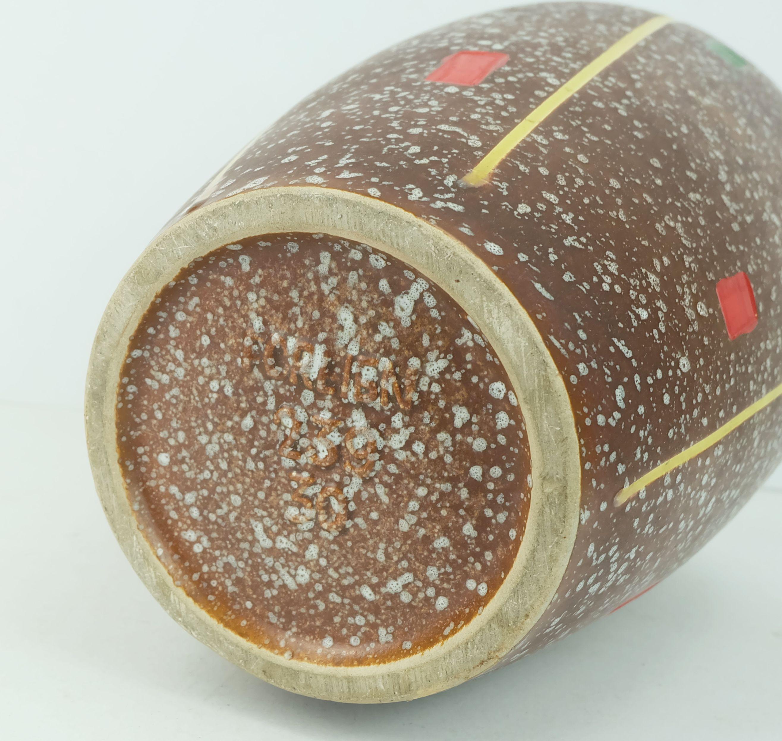 1950er Jahre VASE scheurich Modell 239-30 Tropfglasur und farbenfrohes abstraktes Dekor (Keramik) im Angebot