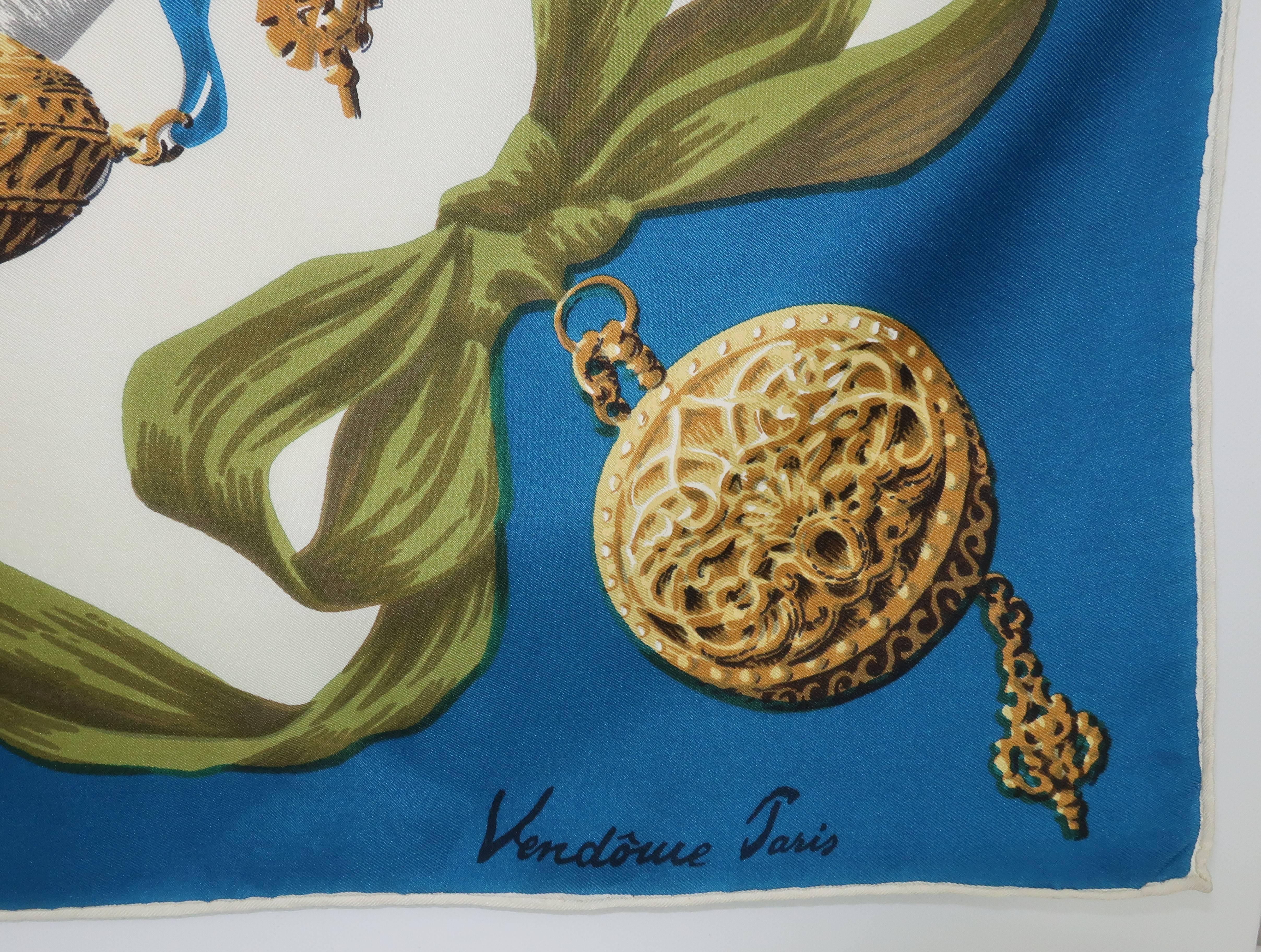 This 1950’s Vendome silk scarf is timeless in more ways than one!  The large 33.25