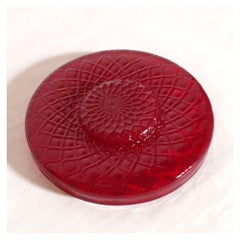 1950s Venini Ruby Red Murano Glass, Decorated with Rose Window, Very Particular