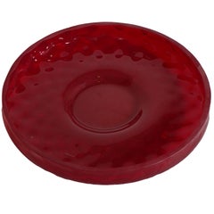 1950s Venini Ruby Red Murano Glass, Decorated with Rose Window, Very Particular