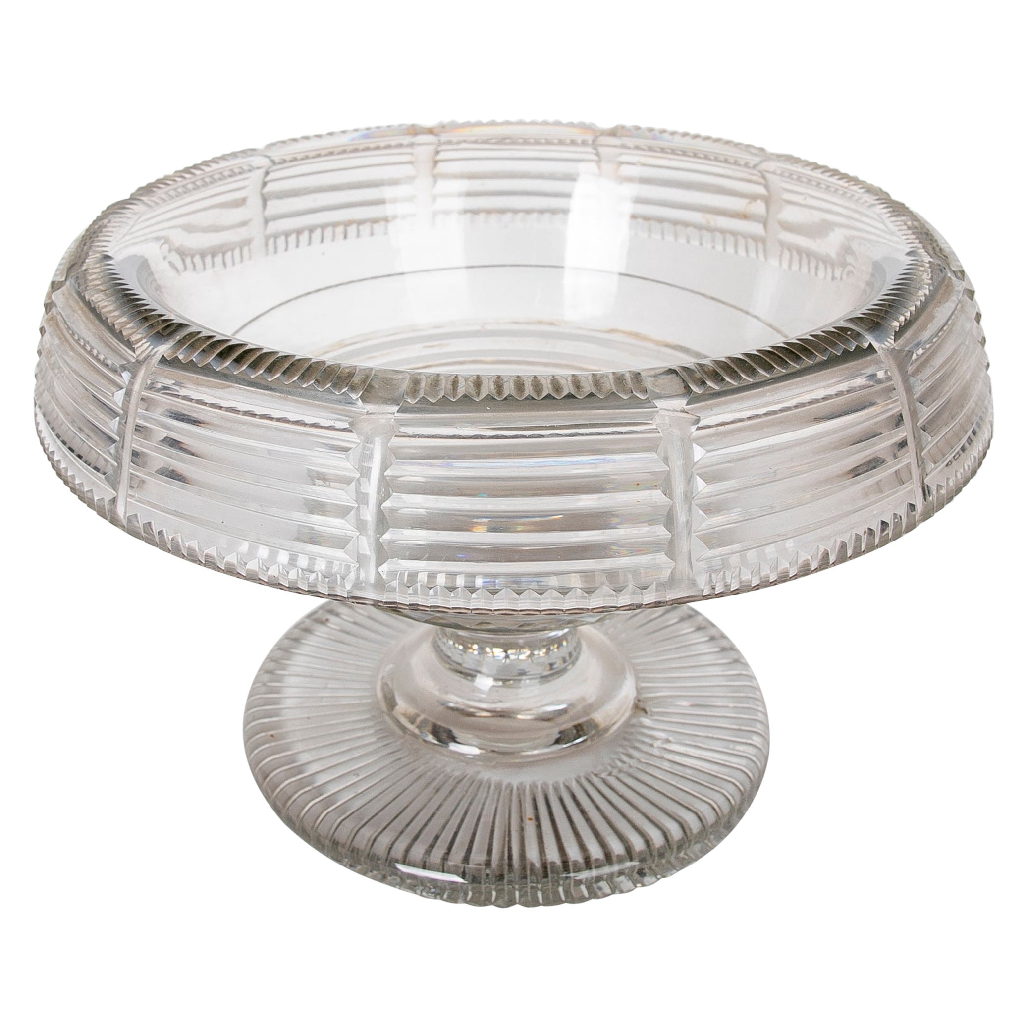 1950s Very Heavy Solid Glass Fruit Bowl