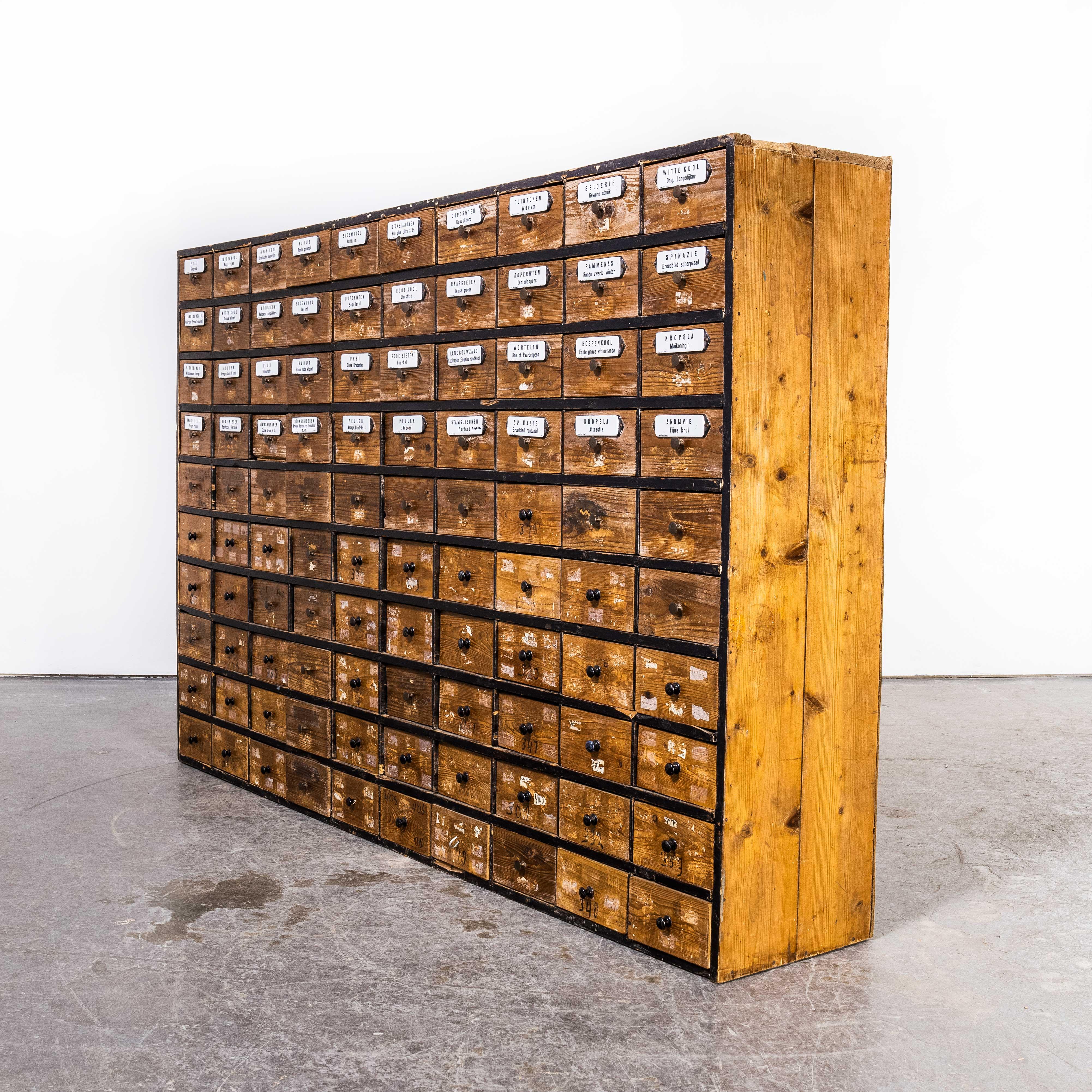 1950's Very Large Dutch Seed Bank Of Drawers, One Hundred Drawers '1673' For Sale 2