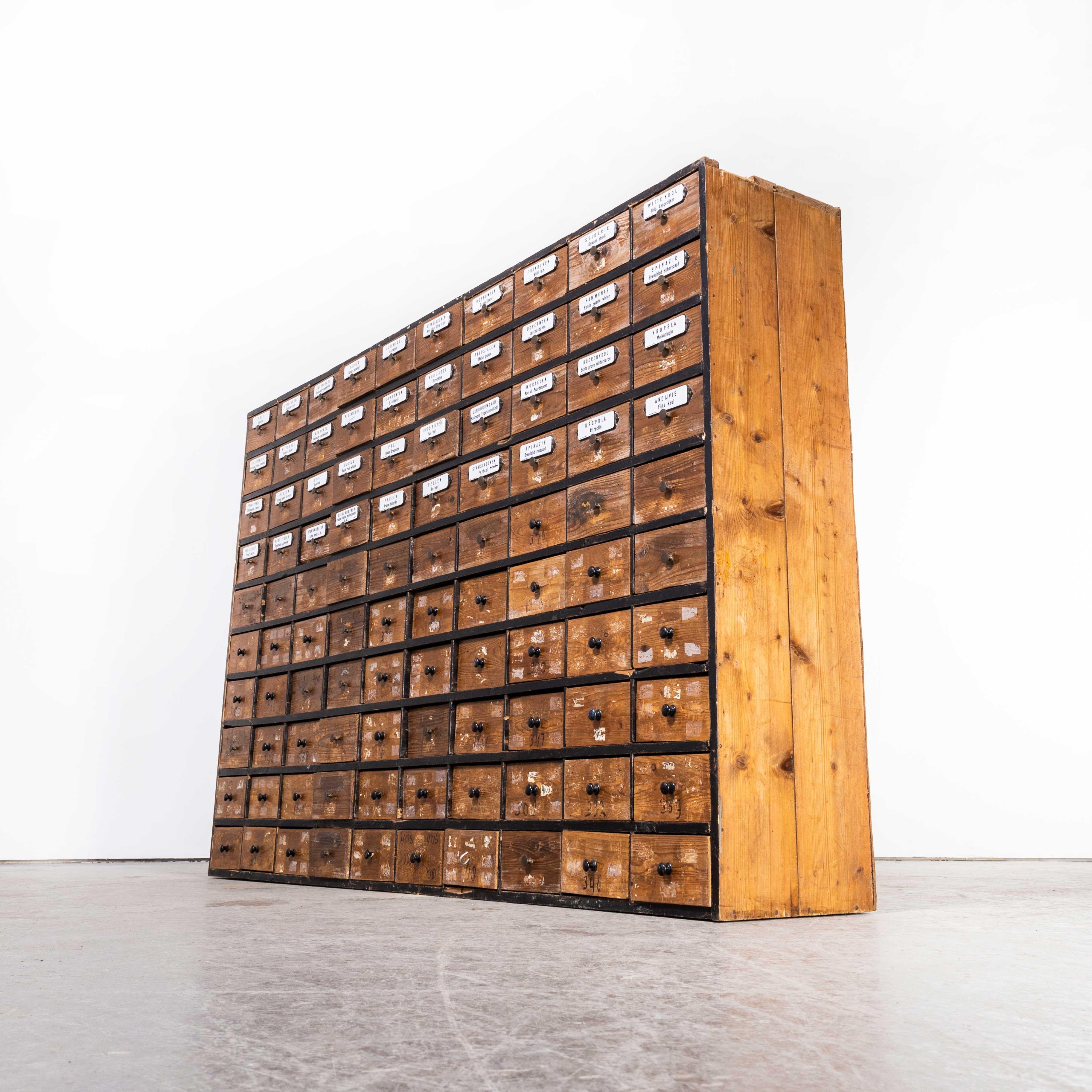 1950's Very Large Dutch Seed Bank Of Drawers, One Hundred Drawers '1673' For Sale 3