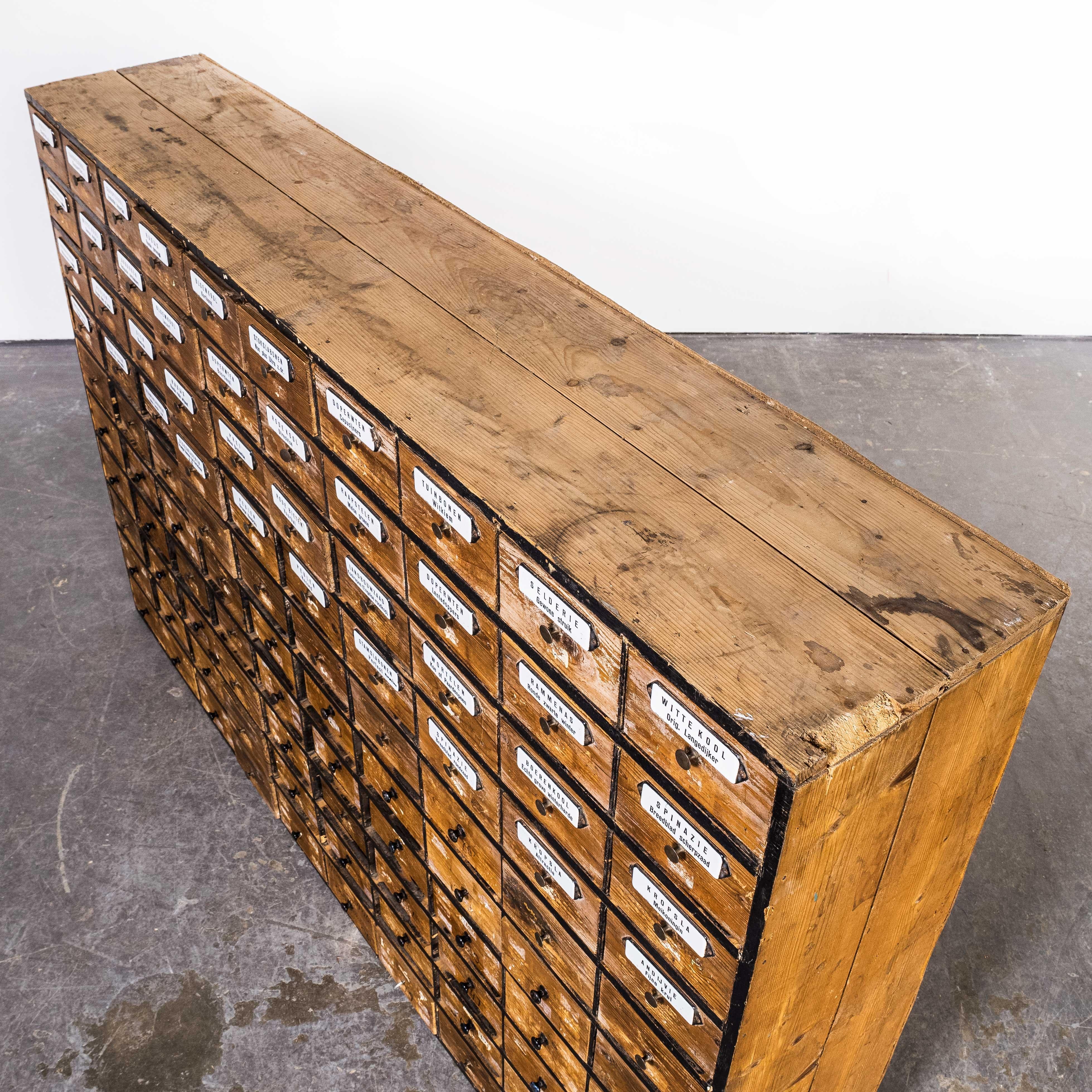 1950's Very Large Dutch Seed Bank Of Drawers, One Hundred Drawers '1673' For Sale 4