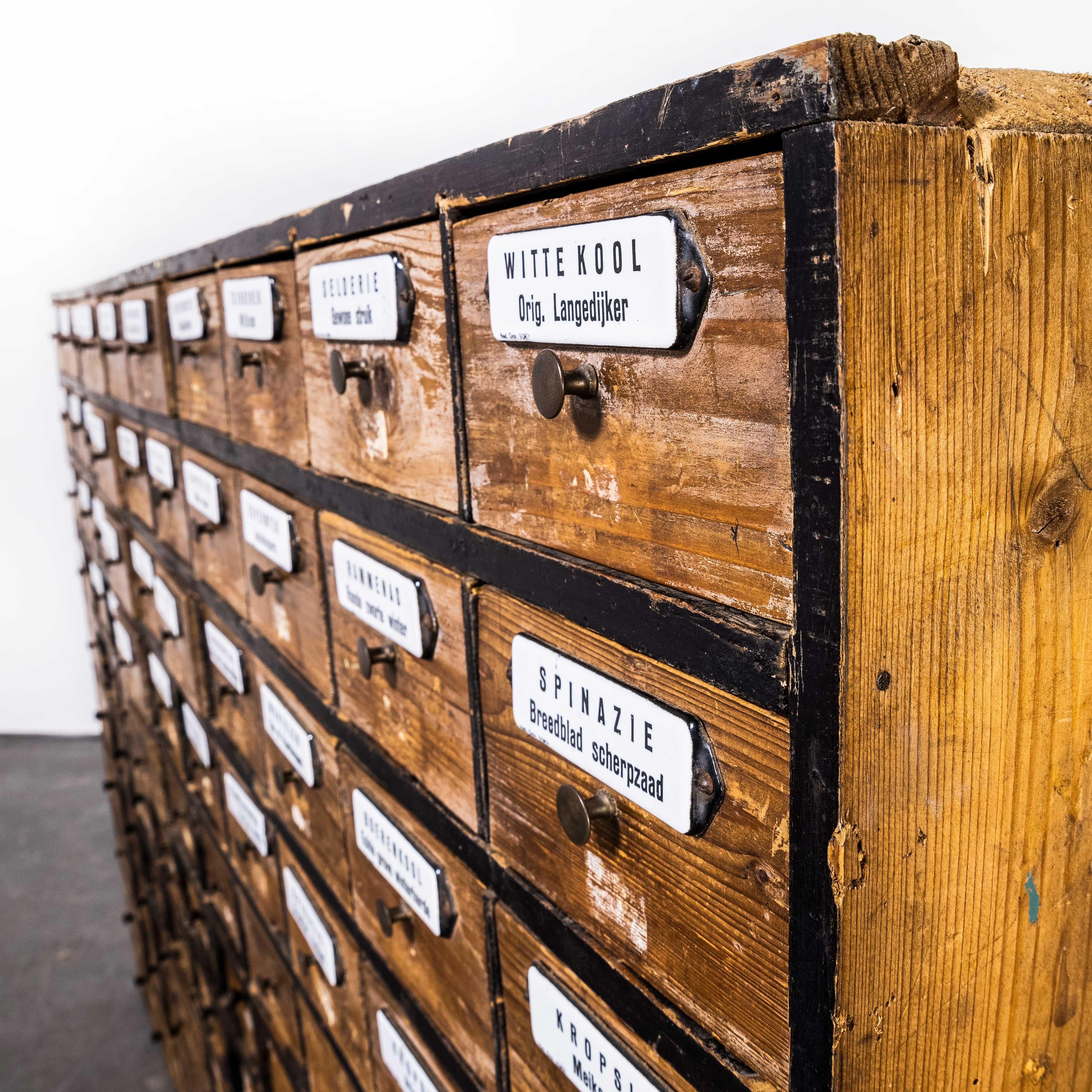 1950's Very Large Dutch Seed Bank Of Drawers, One Hundred Drawers '1673' In Good Condition For Sale In Hook, Hampshire