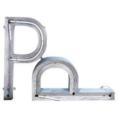 Retro 1950's Very Large Original Sign Letter P - One Meter High.