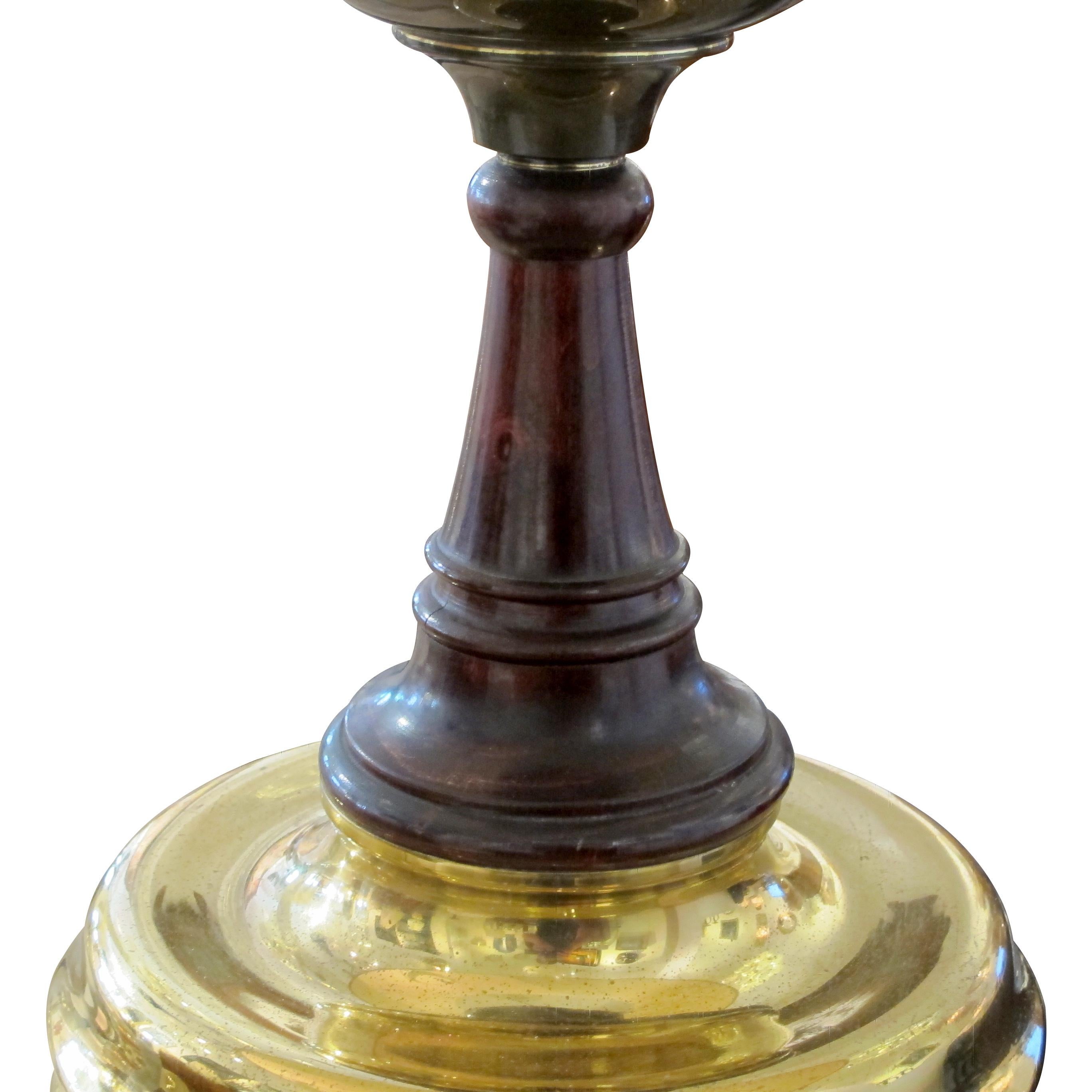 1950s Très grande paire de lampes de table en laiton et Wood, anglaises en vente 2