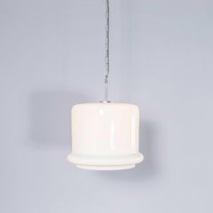 1950's Very Large Top Hat Opaline Pendant Lamps