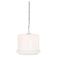 1950's Very Large Top Hat Opaline Pendant Lamps