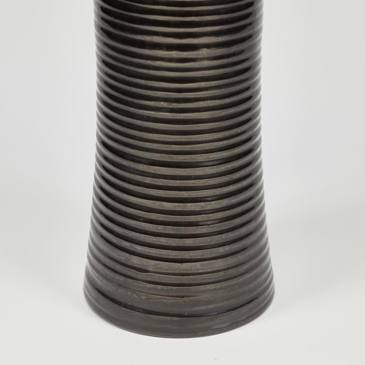 Edwardian Mid Century Modern Black Ceramic Vessel from England 
