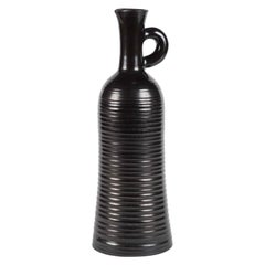 Mid Century Modern Black Ceramic Vessel from England 