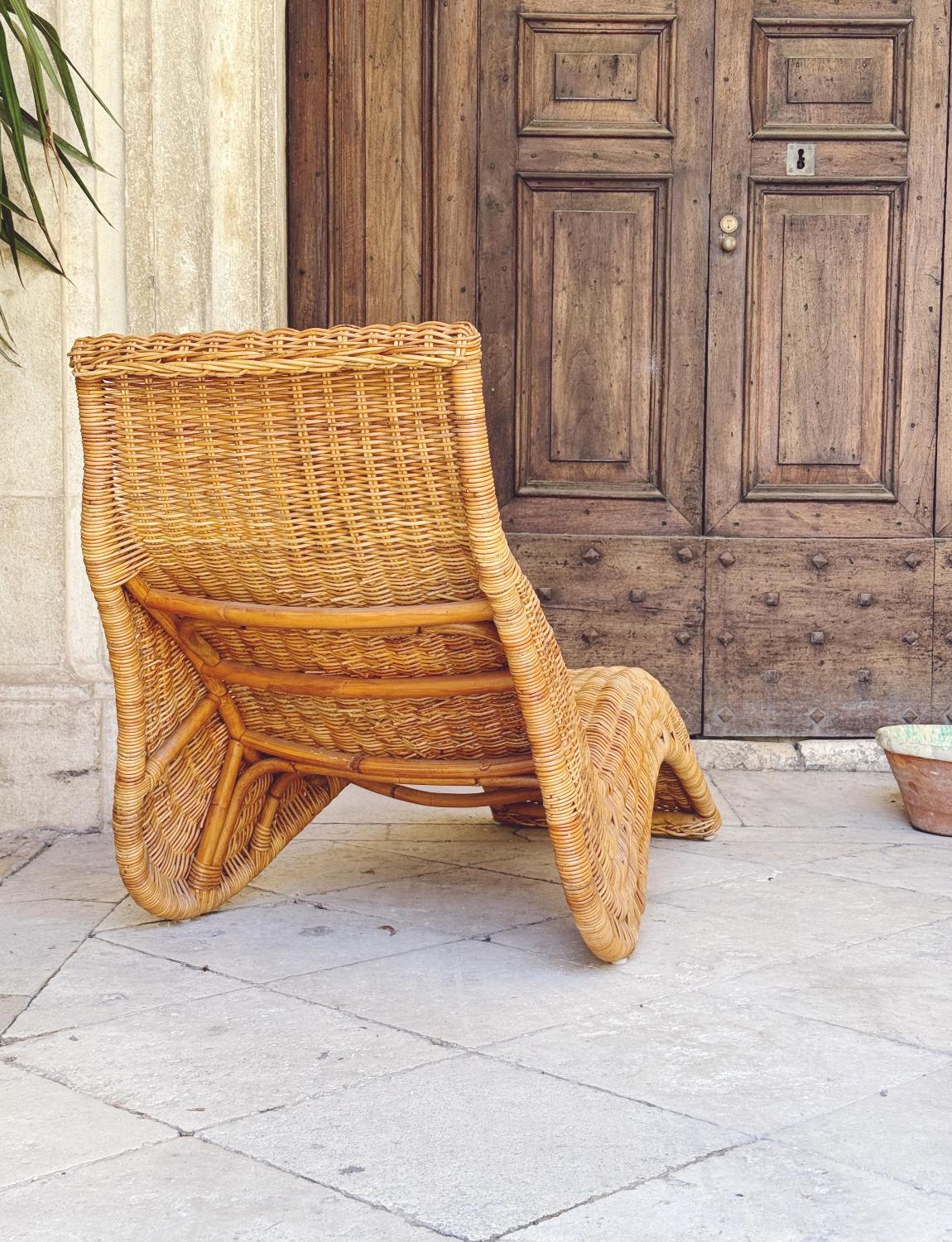 Late 20th Century 1950s Vimini Chaise Long For Sale