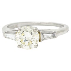 1950's Vintage 1.50 Carats Diamond Platinum Engagement Ring