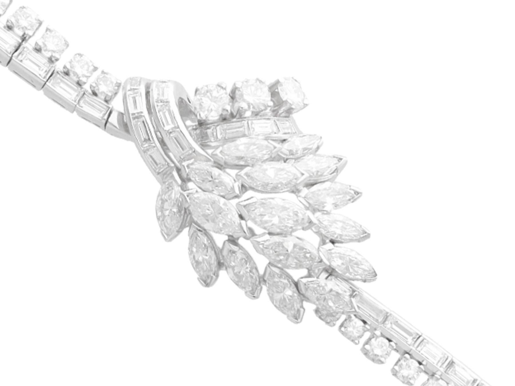 1950s Vintage 6.85 Carat Diamond and Platinum Bracelet In Excellent Condition For Sale In Jesmond, Newcastle Upon Tyne