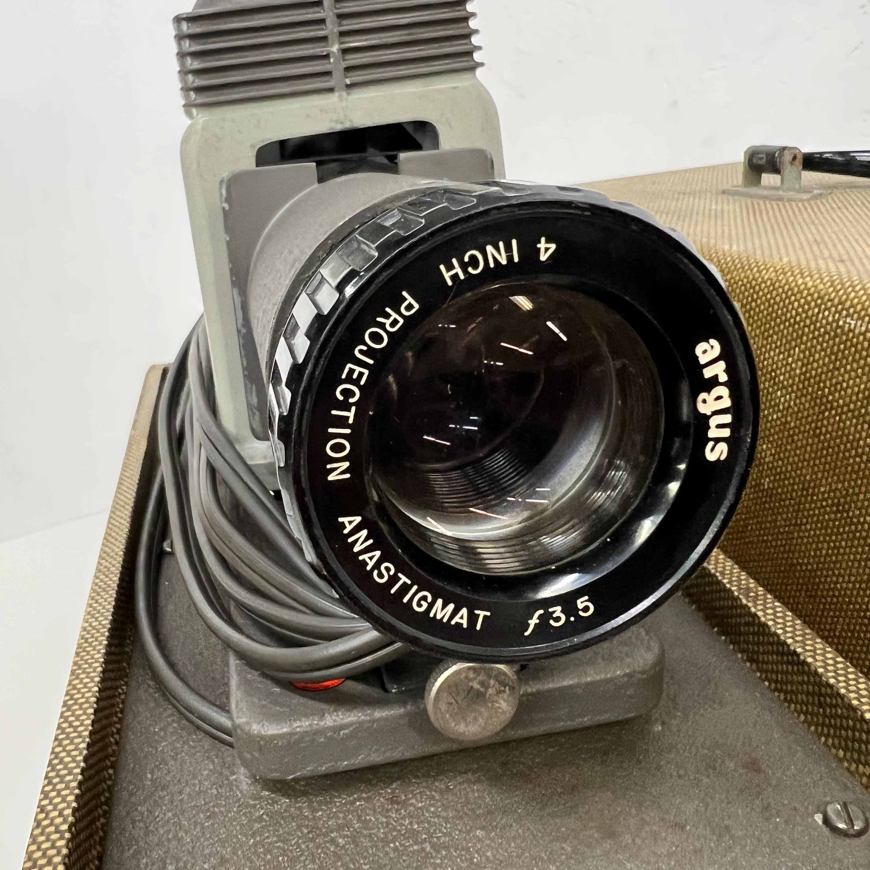 American 1950s Vintage Argus 200 Slide Projector with Case