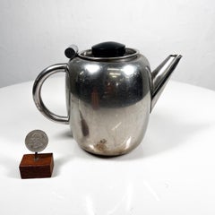 1950s Vintage Art Deco Stylish Small Tea Pot Stainless Steel