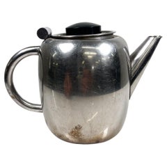 1950s Vintage Art Deco Stylish Small Tea Pot Stainless Steel