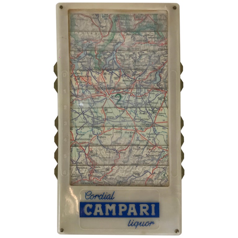 1950s Vintage Automatic Map of Italy Advertising Gift by Davide Campari Company For Sale