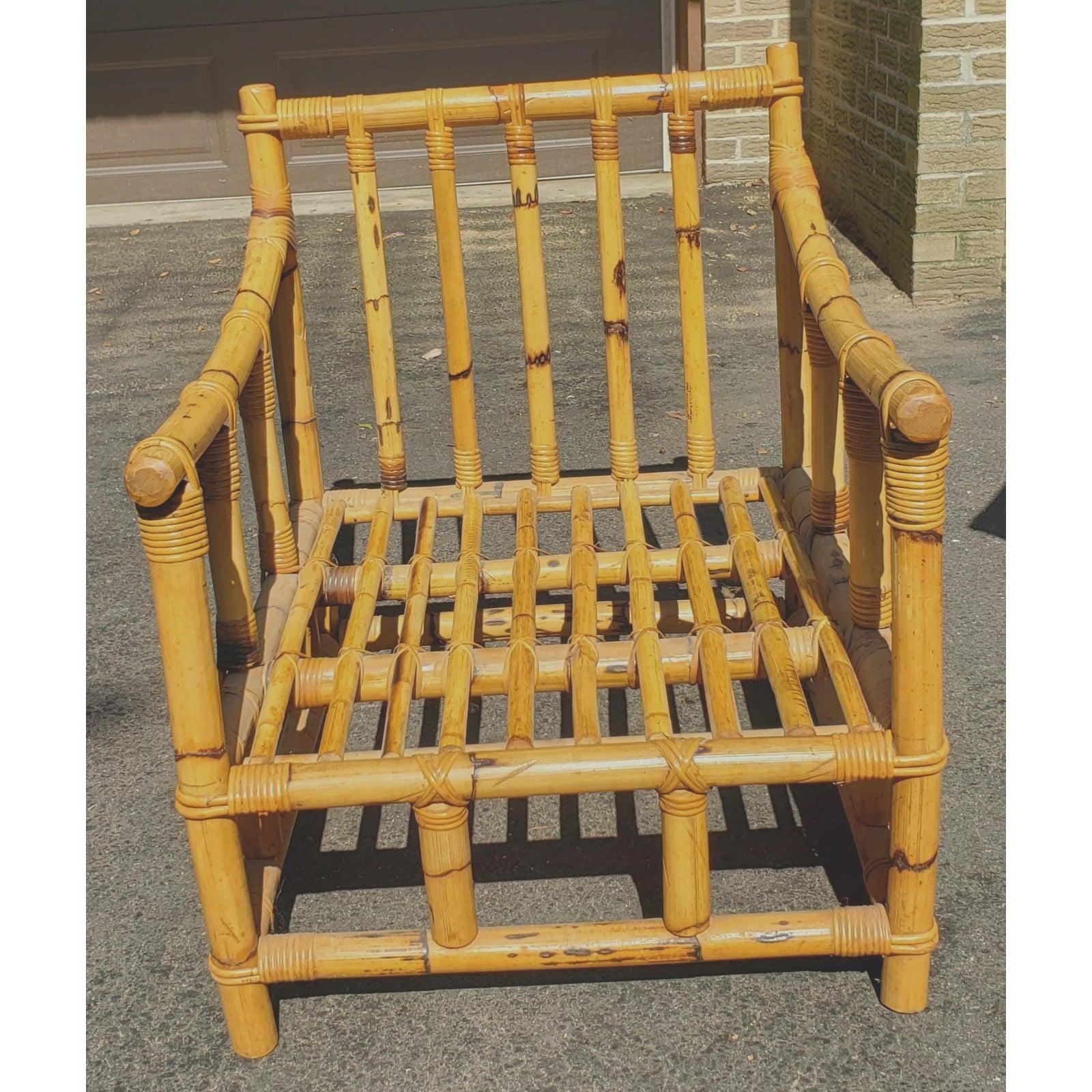 1950s Vintage Bamboo Lounge Chairs, a Pair 3