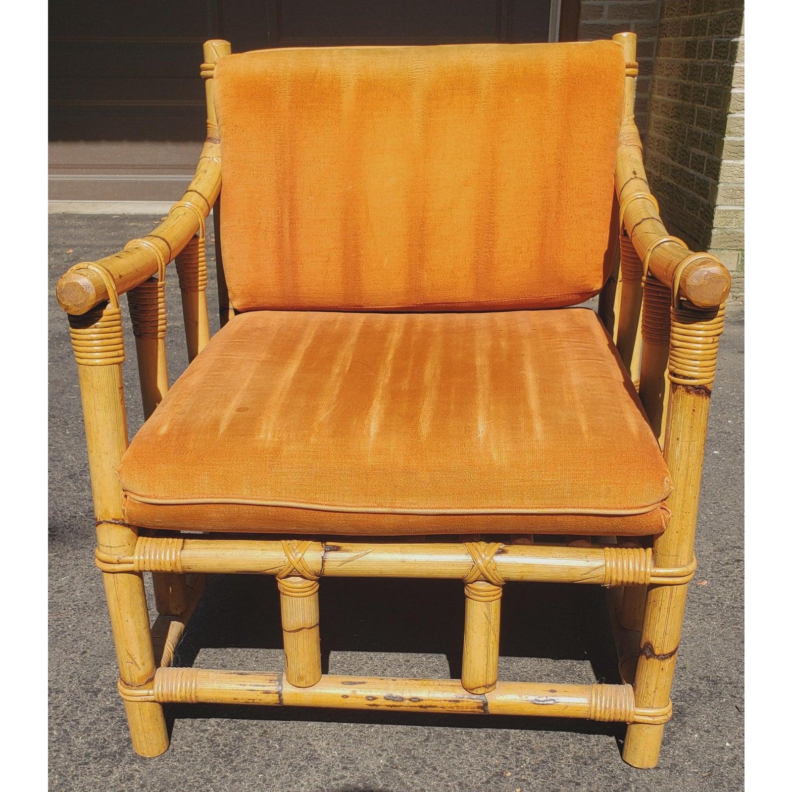 1950s Vintage Bamboo Lounge Chairs, a Pair In Good Condition In Germantown, MD