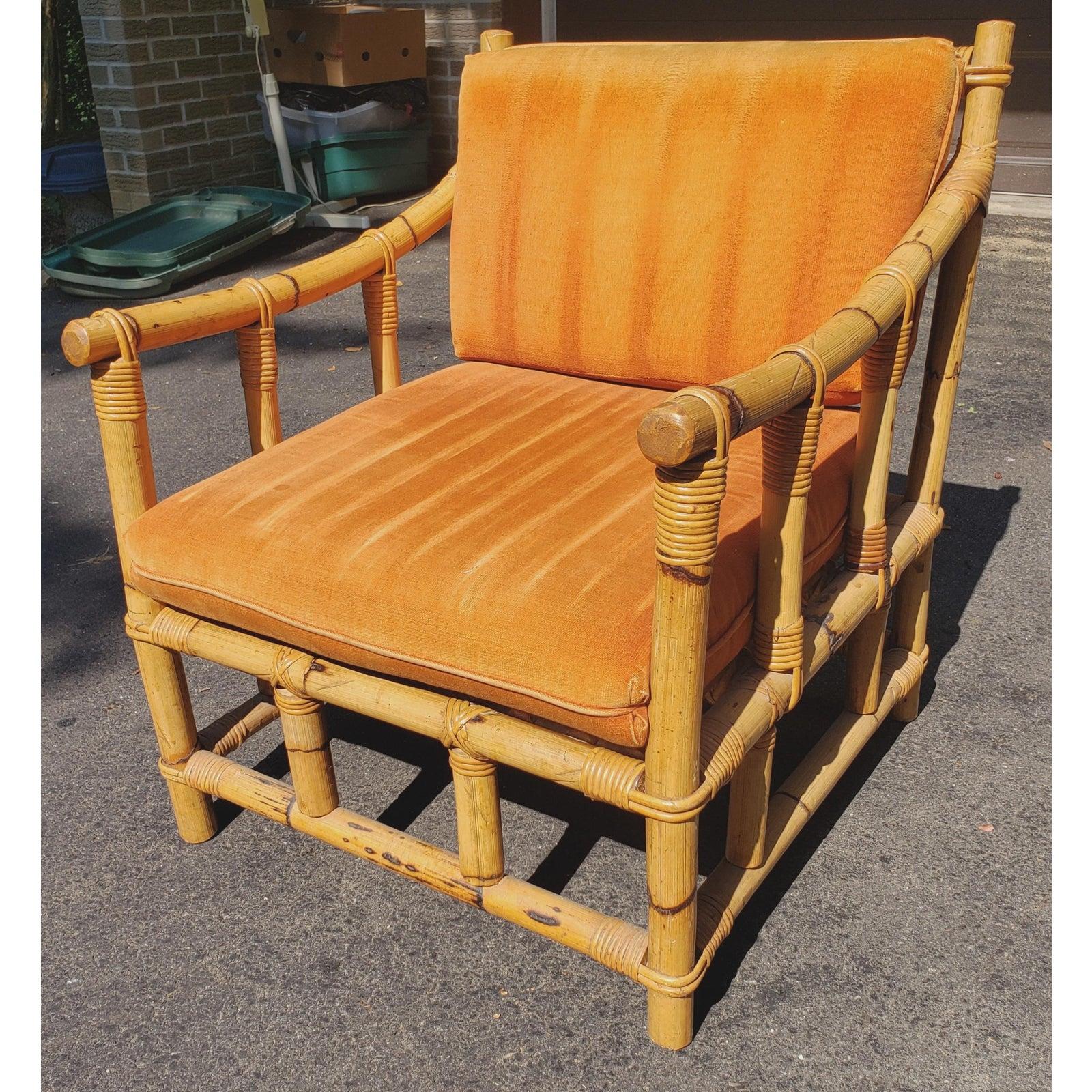 1950s Vintage Bamboo Lounge Chairs, a Pair 1