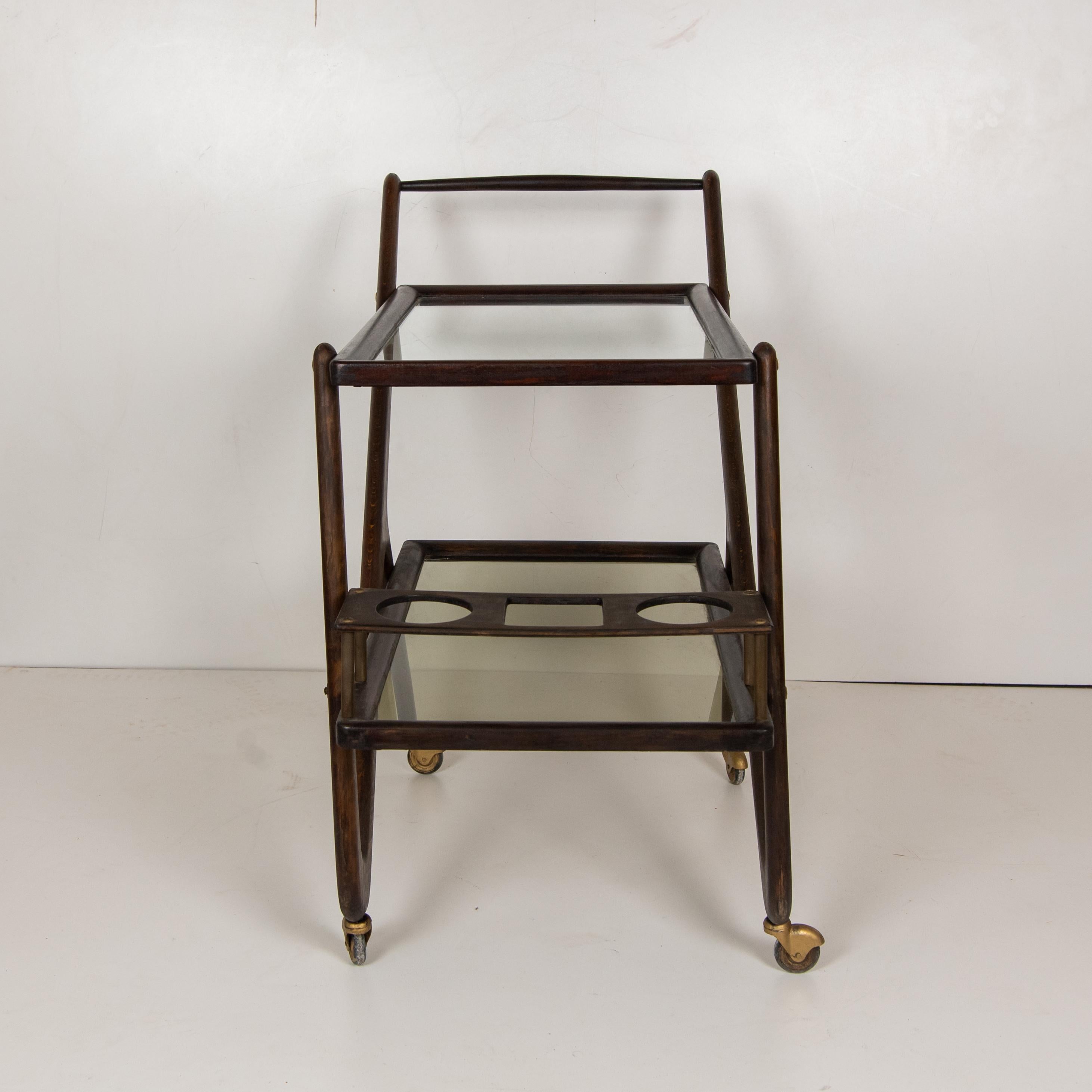 Vintage Bar Cart, Cesare Lacca, Italy 1950s 1