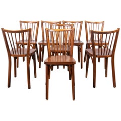 1950s Vintage Baumann Bistro Dining Chair, Set of Eight