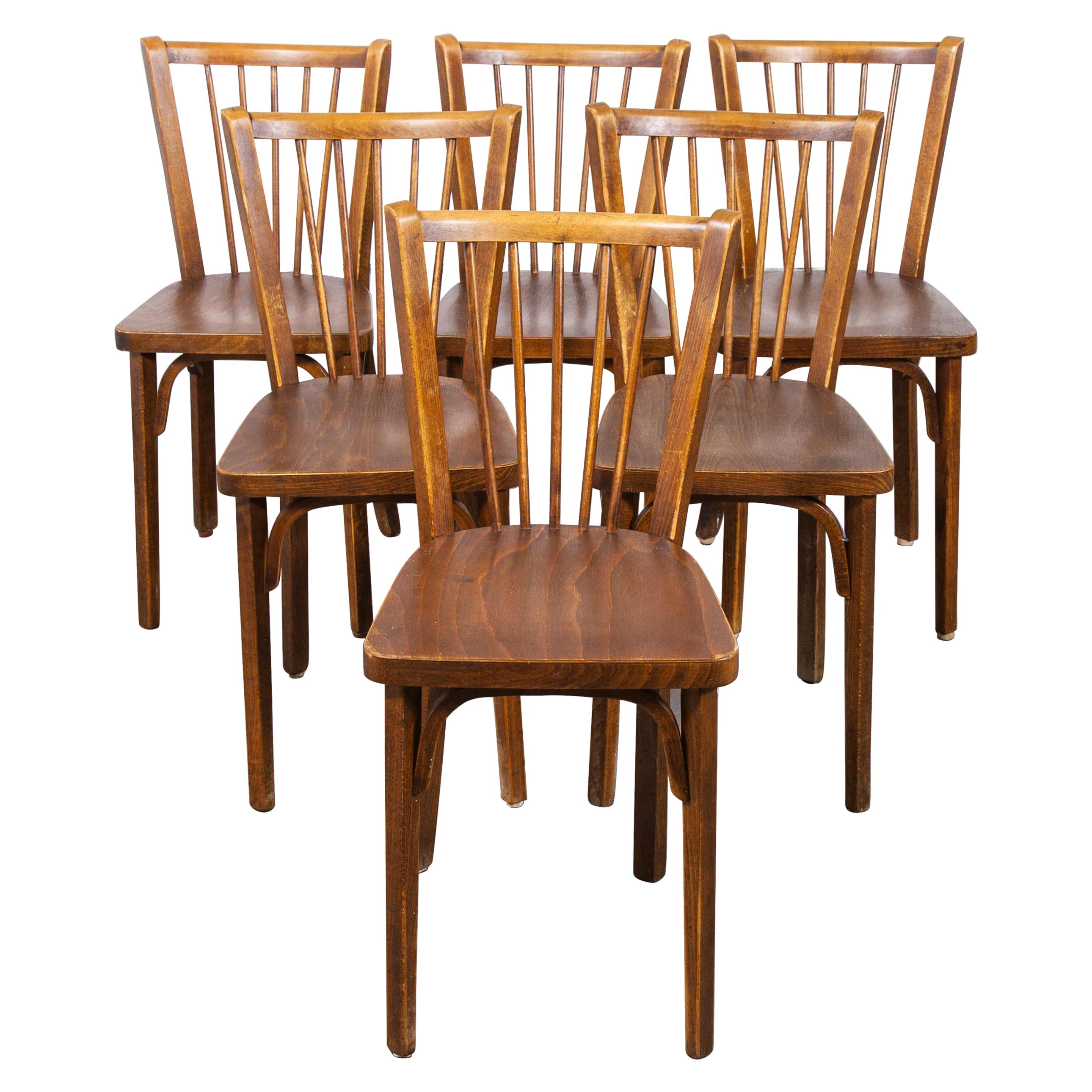 1950s Vintage Baumann Bistro Dining Chair, Set of Six