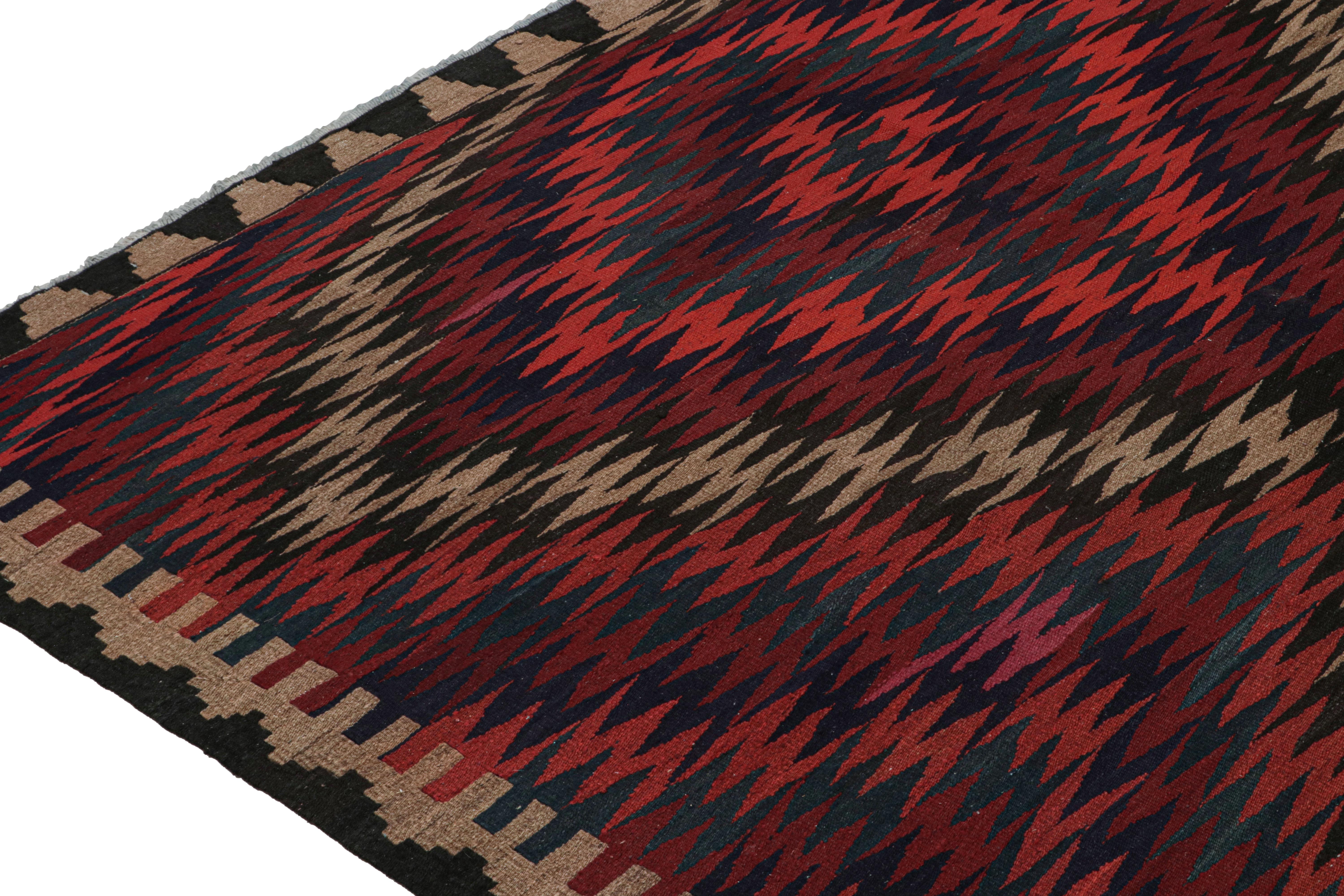 1950s Vintage Bidjar Persian Kilim Runner in Multicolor Patterns by Rug & Kilim In Good Condition For Sale In Long Island City, NY