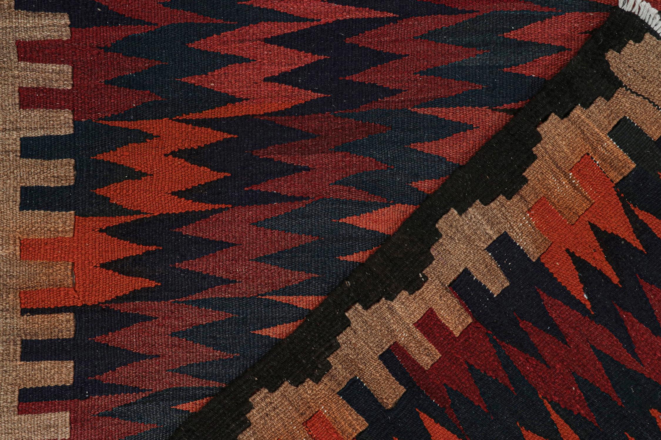 Wool 1950s Vintage Bidjar Persian Kilim Runner in Multicolor Patterns by Rug & Kilim For Sale