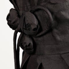 1950s Vintage Black Silk Cocktail Dress