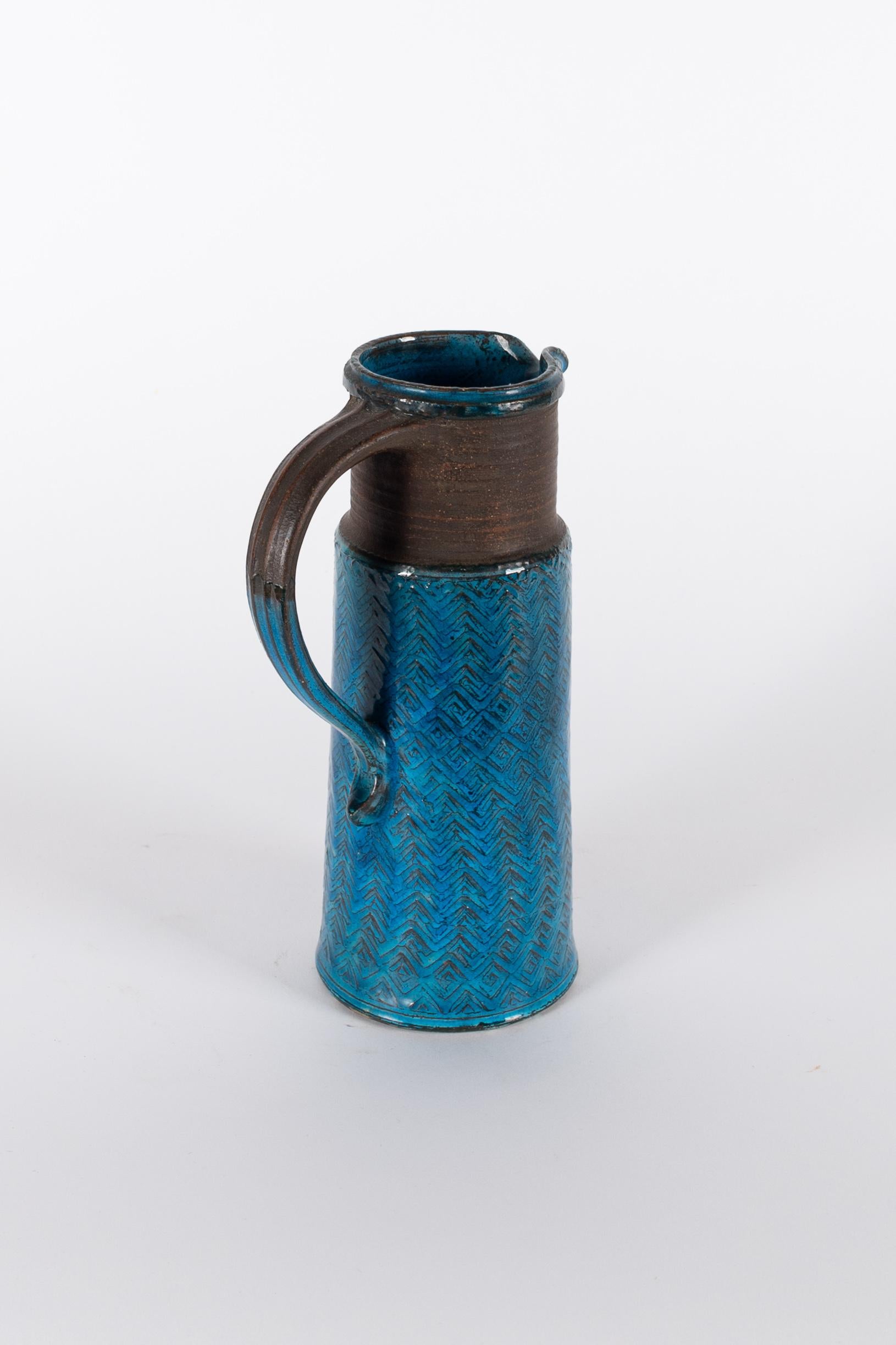 Danois Pichet en grès bleu vintage des années 1950 par Nils Kähler en vente