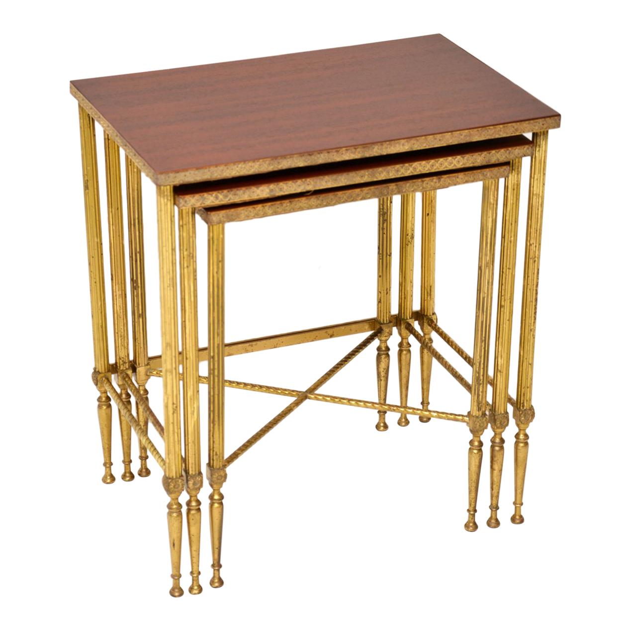 Nest Of Brass Tables at 1stdibs