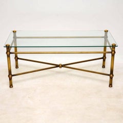 1950s Vintage Brass Coffee Table