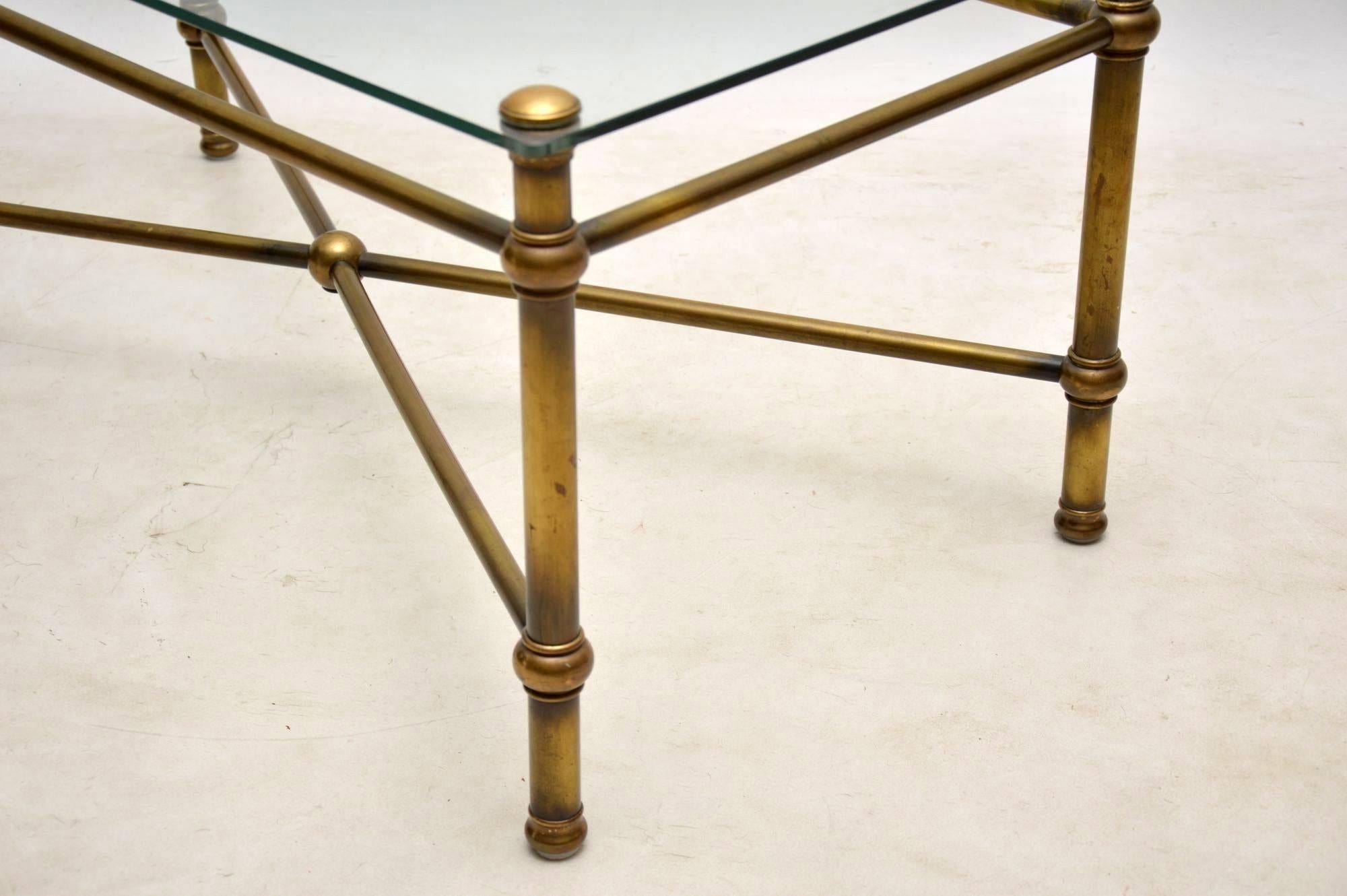 1950s Vintage Brass Coffee Table 1