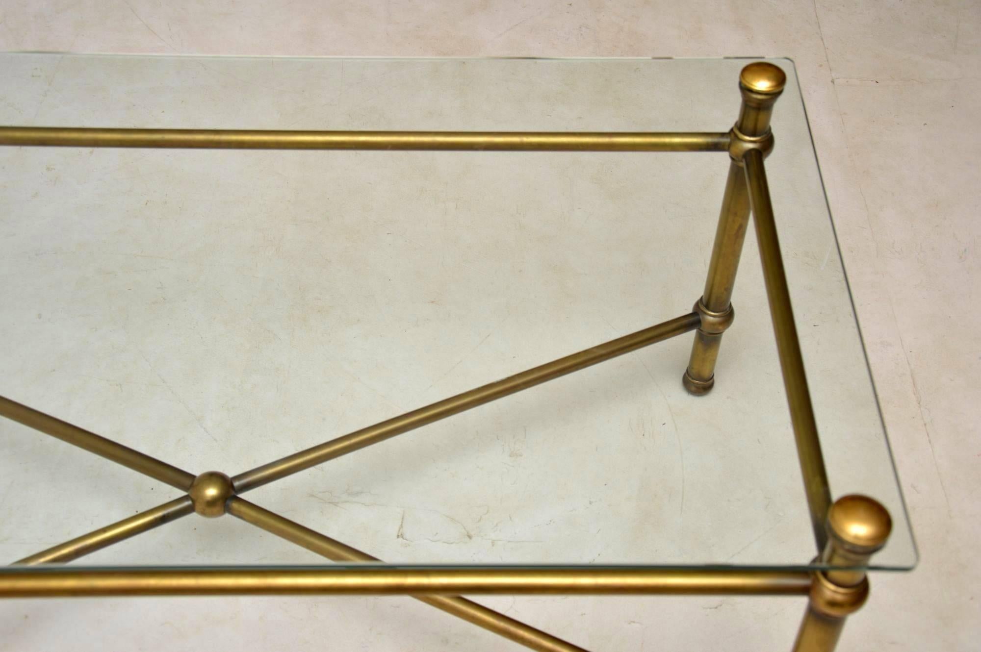 1950s Vintage Brass Coffee Table 3