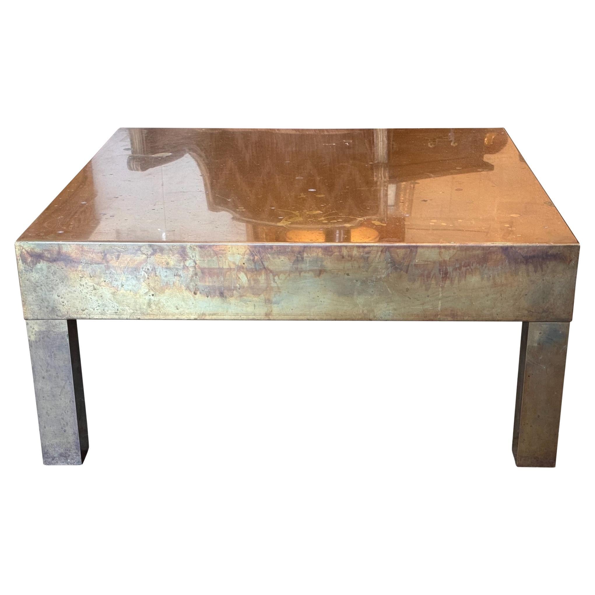 1950s Vintage Brass Coffee Table