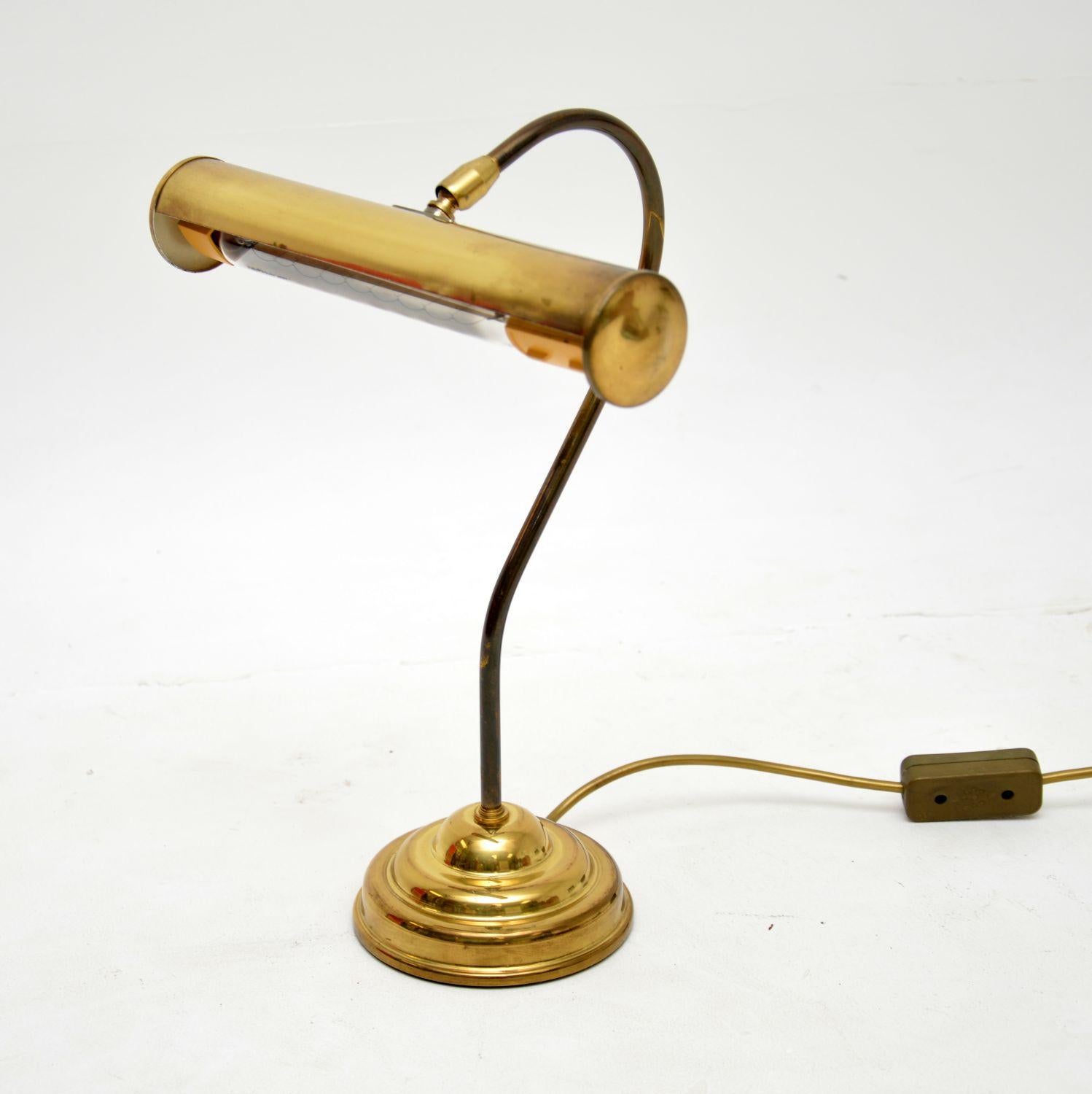 Mid-Century Modern 1950's Vintage Brass Desk Lamp For Sale