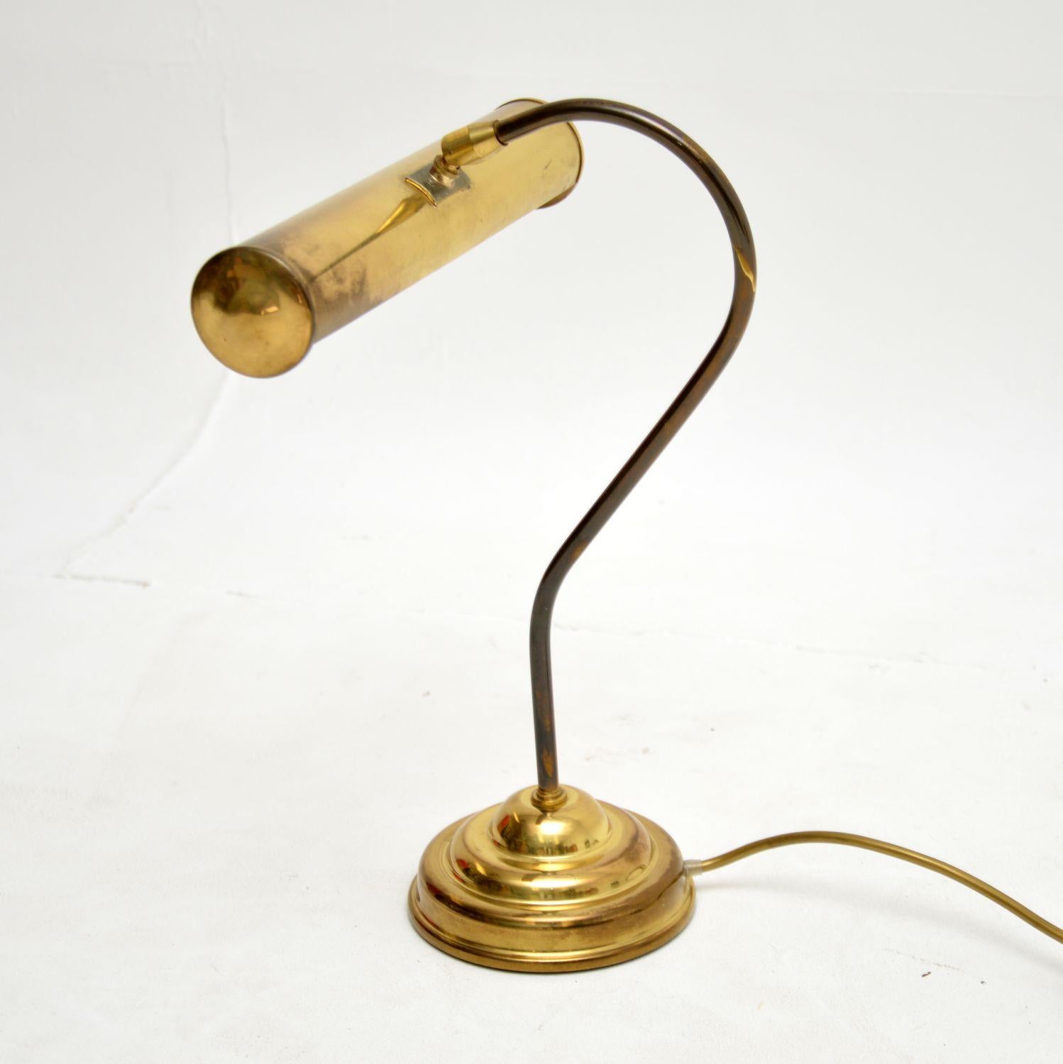 1950's Vintage Brass Desk Lamp In Good Condition For Sale In London, GB