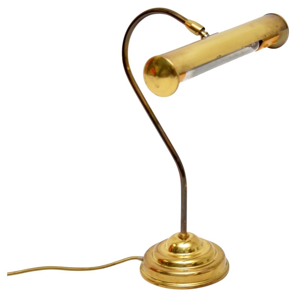 1950's Vintage Brass Desk Lamp For Sale