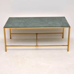 1950s Vintage Brass and Marble Coffee Table