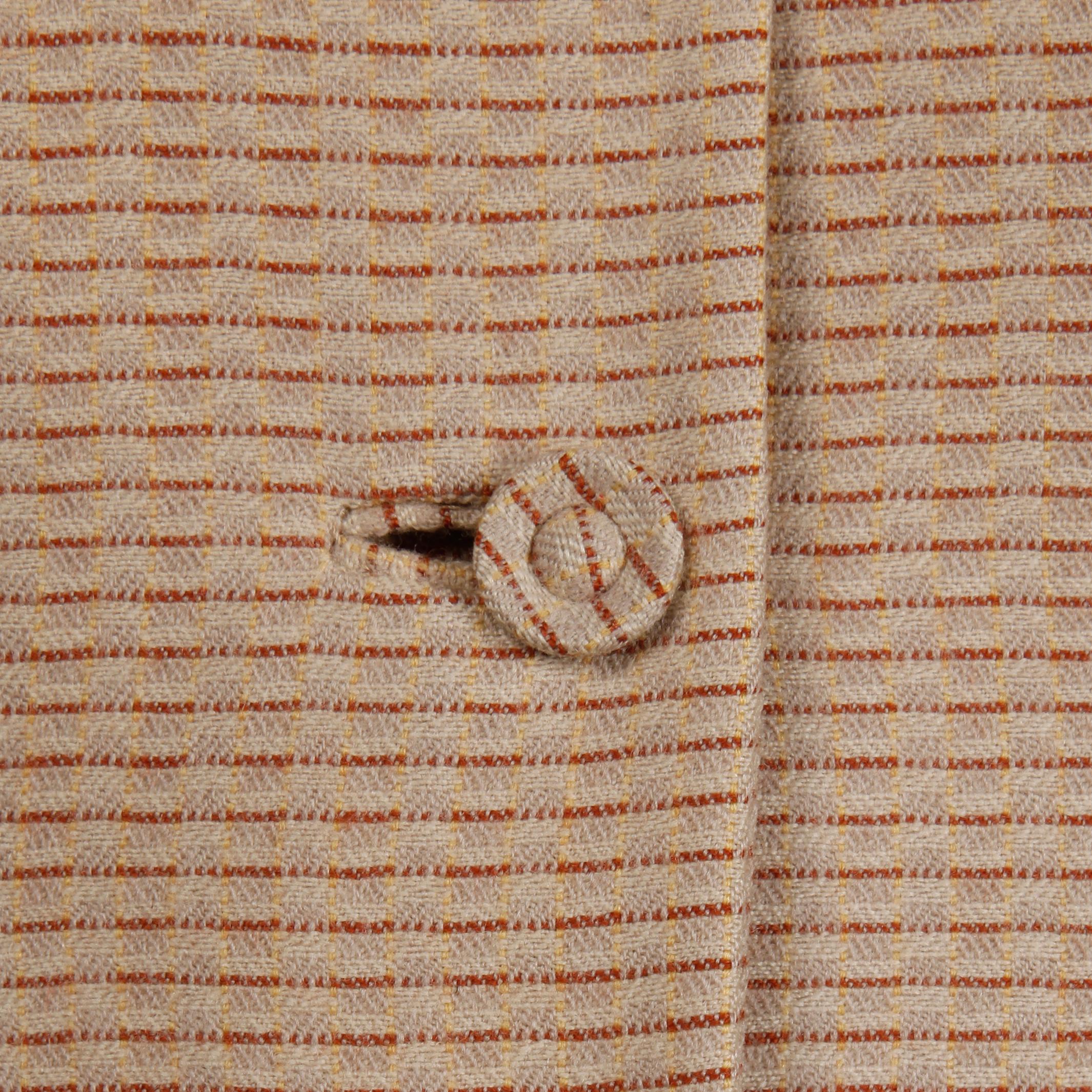 Vintage-Blazerjacke aus brauner und beiger Wolle, Gr XS, 1950er Jahre im Zustand „Hervorragend“ im Angebot in Sparks, NV