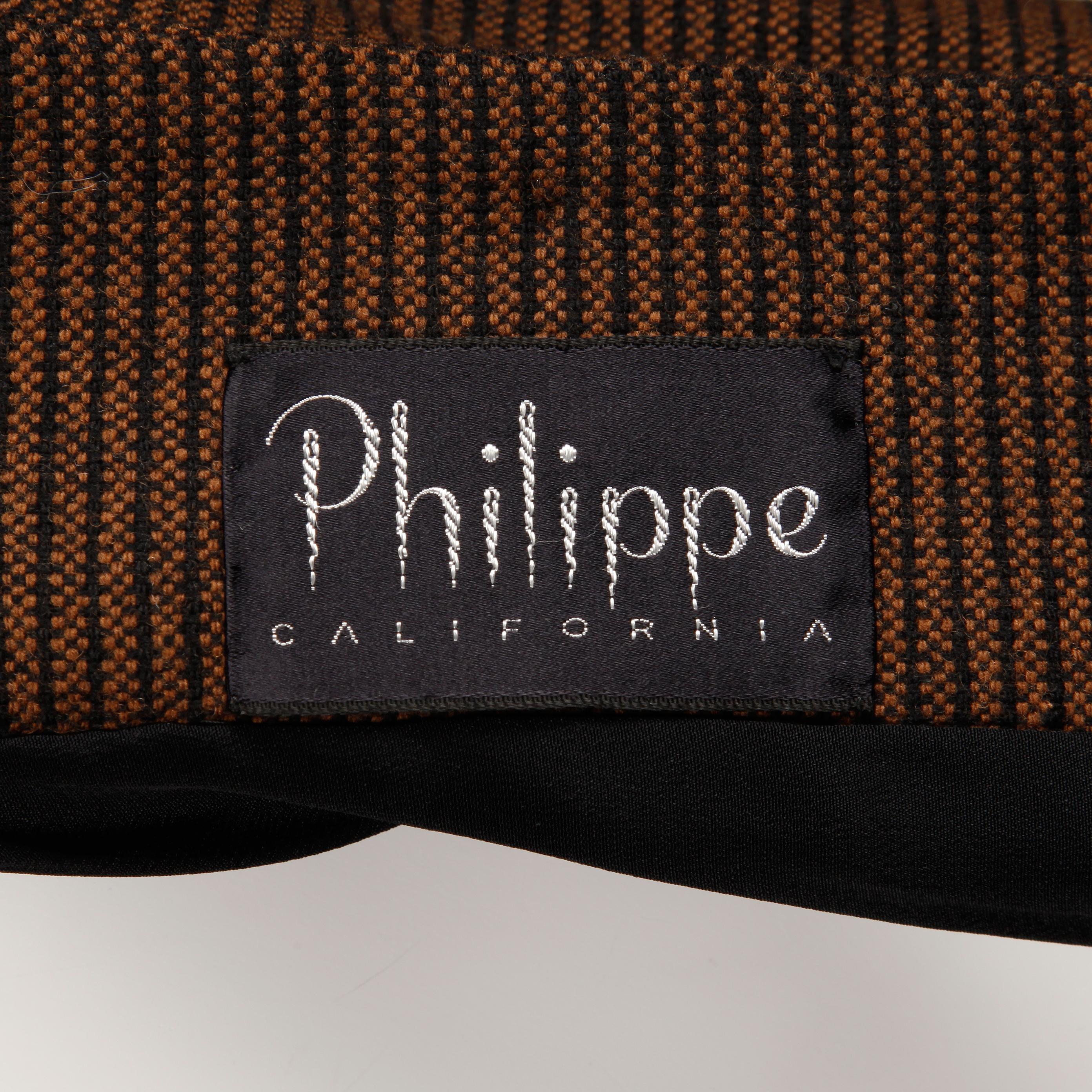 1950er Jahre Vintage Braun + Schwarz gestreifter Wollblazer oder Anzug Jacke Größe Small im Angebot 6