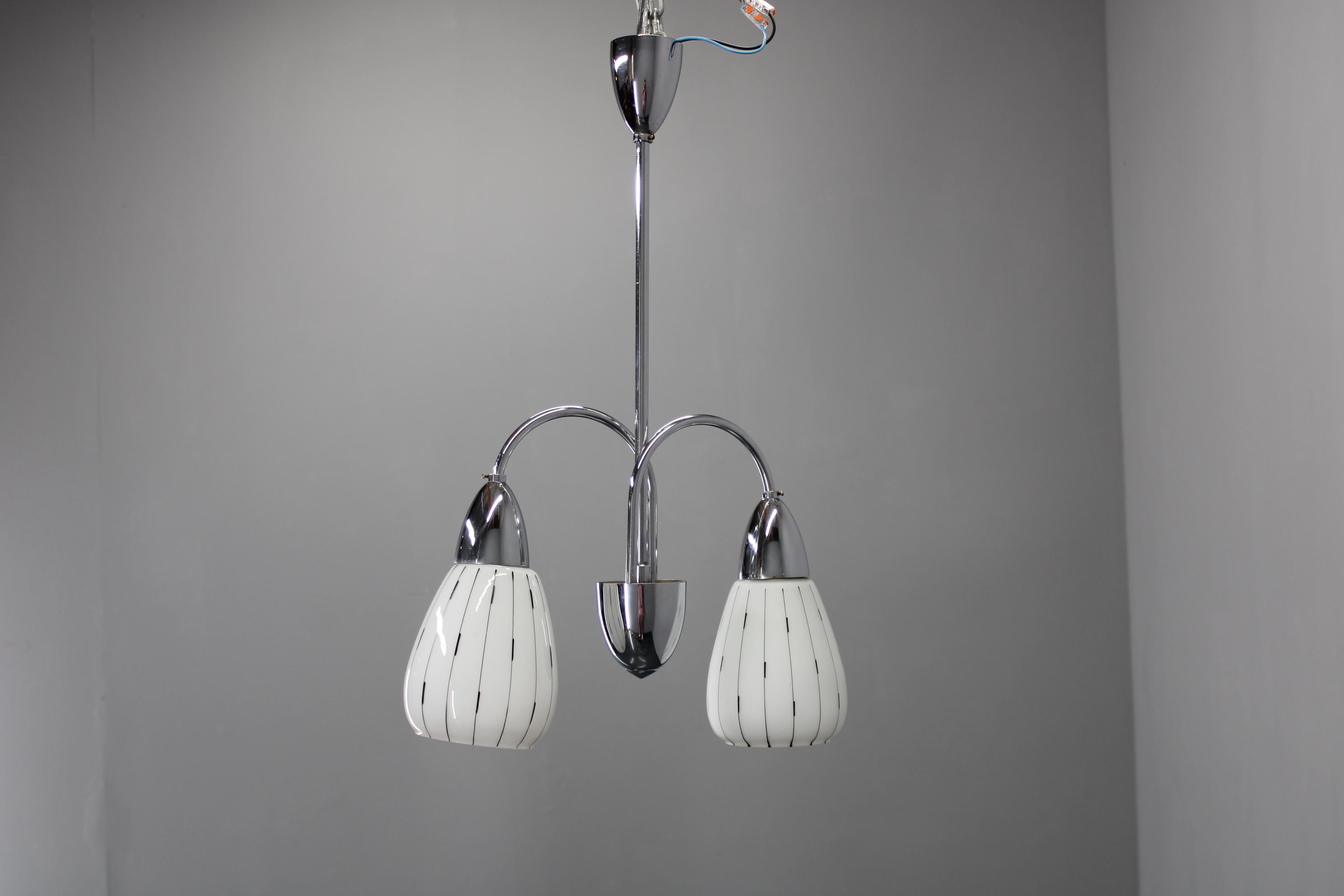 Late 20th Century 1950s Vintage Chandelier by Instala Decin, Czechoslovakia For Sale