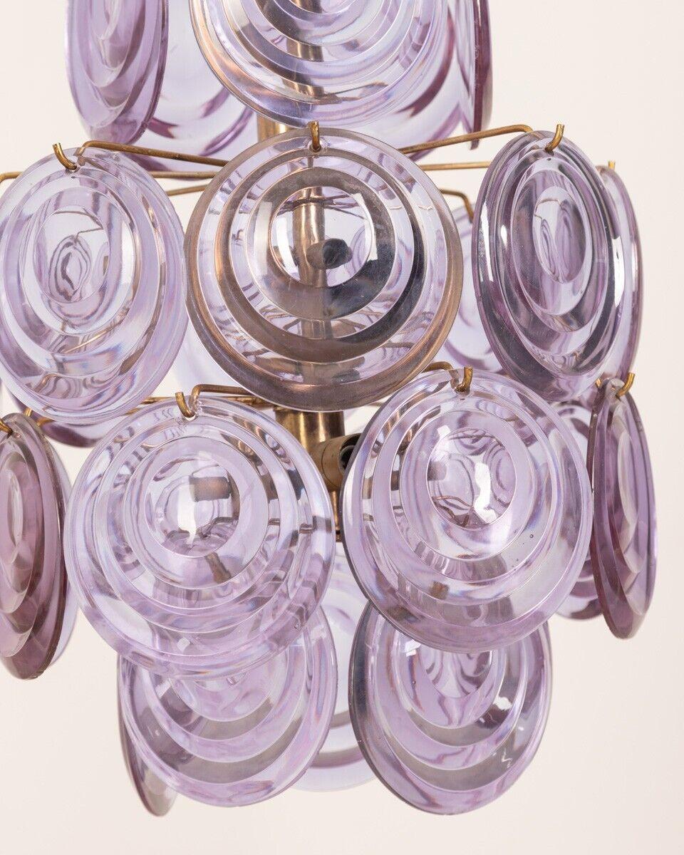 Lustre vintage des années 1950 en verre de Murano, design Vistosi Bon état - En vente à None, IT