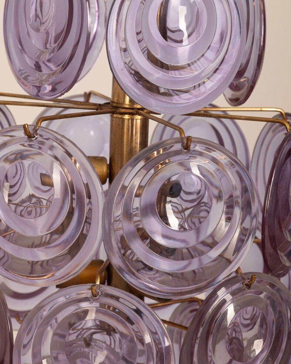 Milieu du XXe siècle Lustre vintage des années 1950 en verre de Murano, design Vistosi en vente